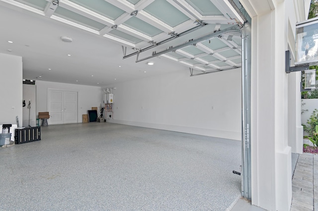 garage featuring recessed lighting