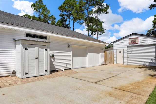 garage with wooden walls