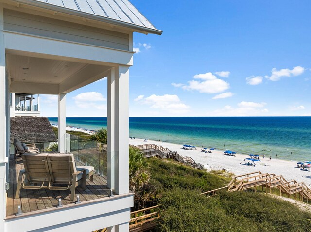 water view with a view of the beach