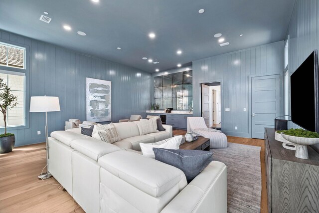 living room featuring light hardwood / wood-style floors