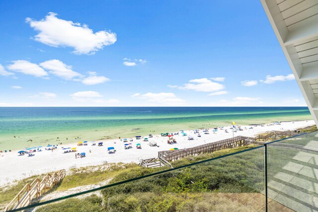 property view of water with a beach view