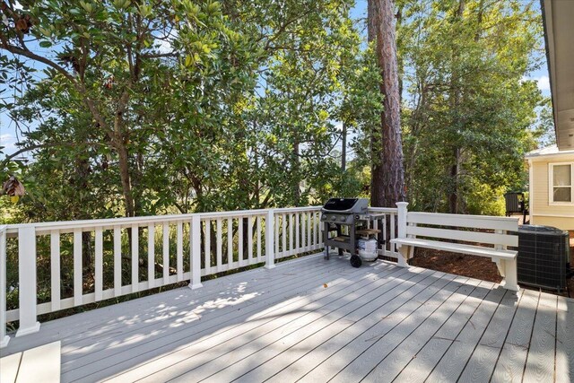 wooden terrace with central AC