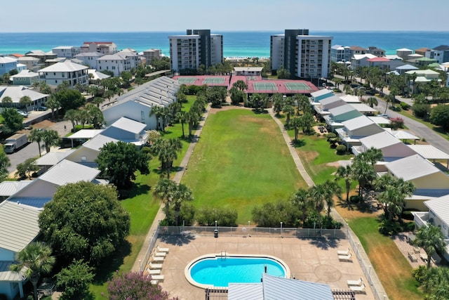 114 Main Sail Dr Unit 137, Miramar Beach, FL 32550 - drone / aerial view of a nearby body of water and a pool area