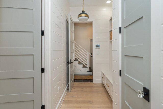 hallway featuring light hardwood / wood-style flooring