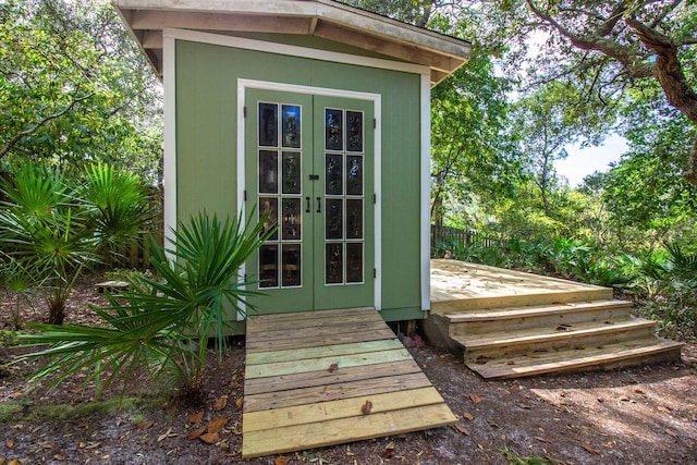 exterior space with french doors