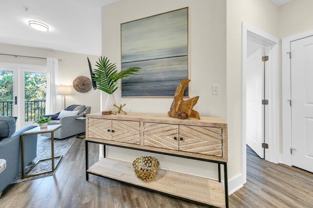 hallway featuring hardwood / wood-style floors