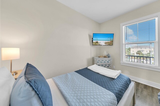 bedroom featuring wood-type flooring