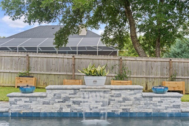 exterior space featuring a lanai