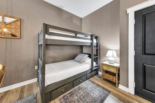 bedroom featuring light hardwood / wood-style flooring