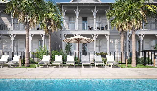 view of pool featuring a patio area