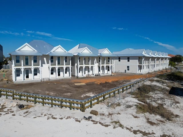 view of snow covered property