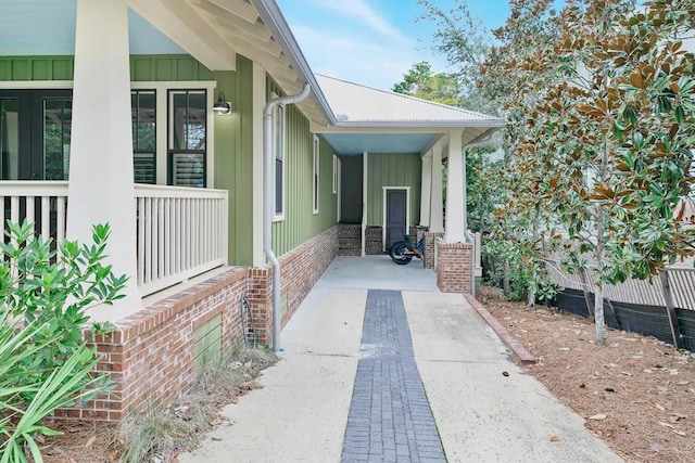 exterior space with covered porch