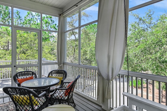 view of sunroom