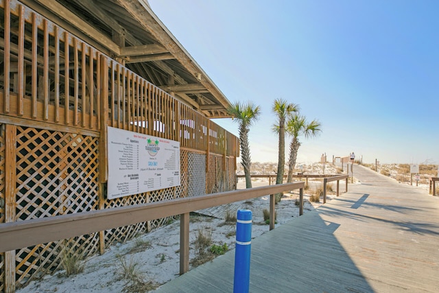 view of dock area