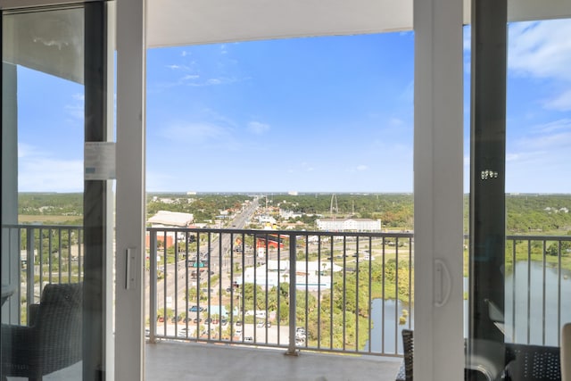 balcony with a water view