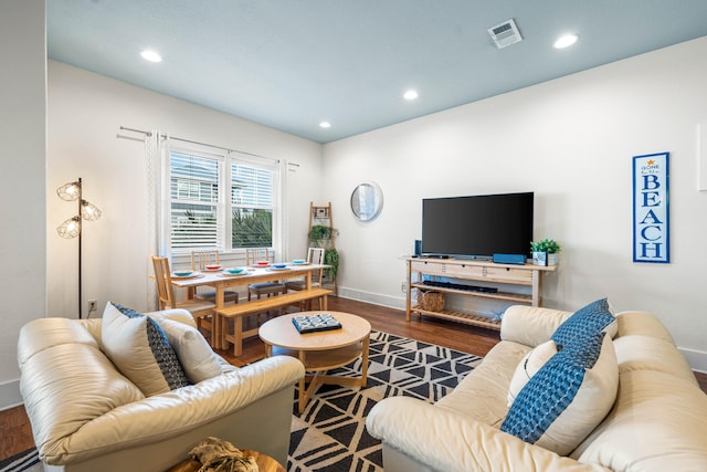 living room featuring hardwood / wood-style floors