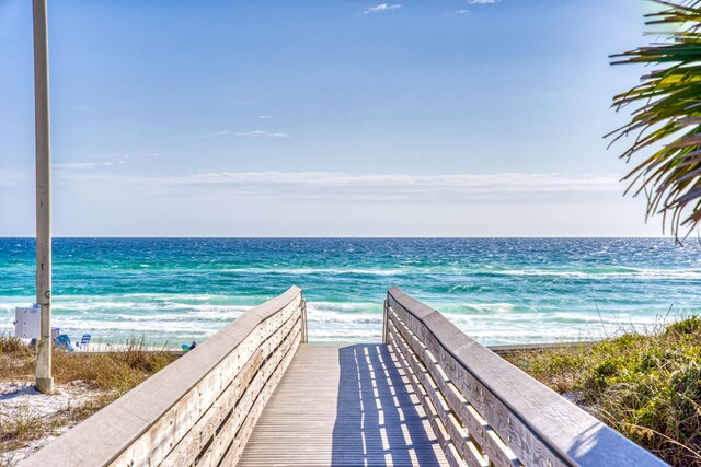 property view of water with a beach view