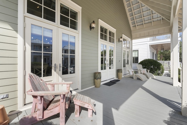 wooden terrace featuring a porch