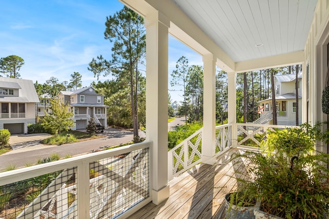 wooden deck with a porch