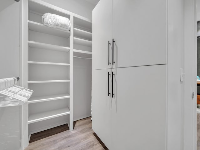 walk in closet featuring light wood-type flooring