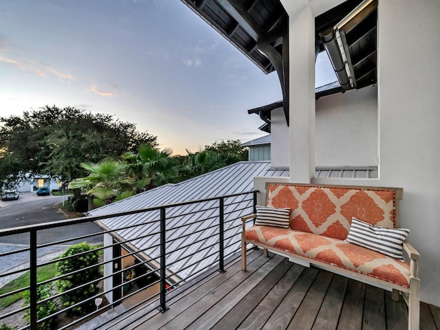 view of deck at dusk