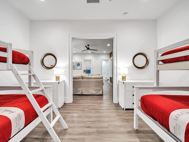 bedroom featuring light hardwood / wood-style floors