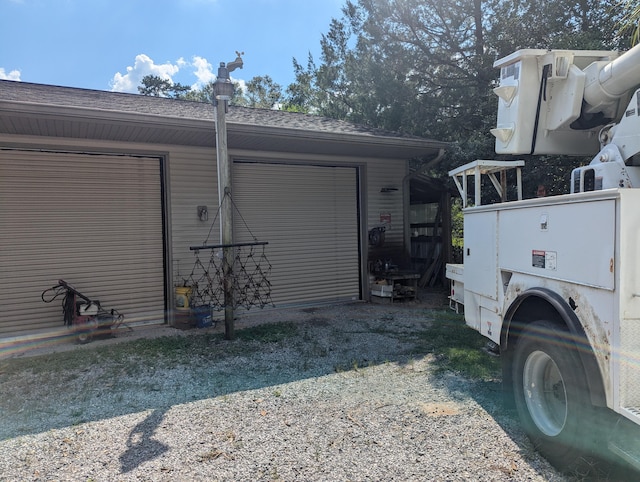 view of garage