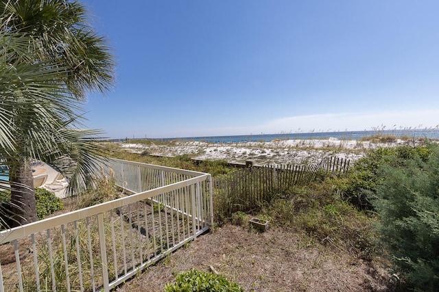 water view featuring a beach view