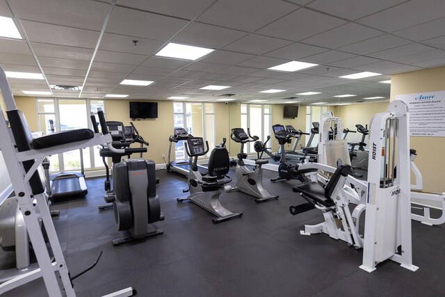 1150 Santa Rosa Blvd Unit 117, Fort Walton Beach, FL 32548 - workout area with a paneled ceiling