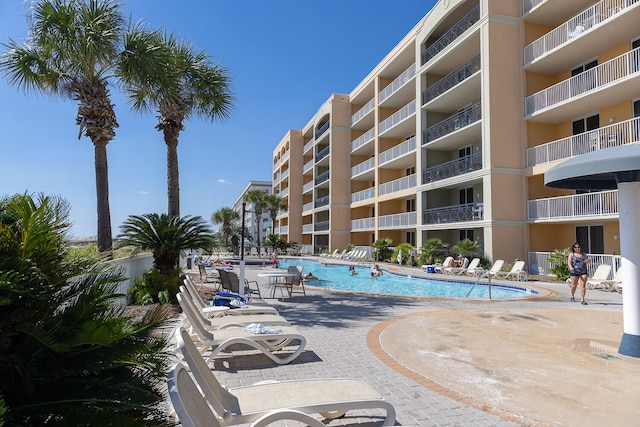 view of pool with a patio area