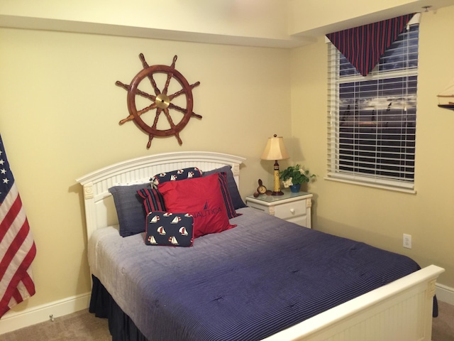 bedroom with carpet