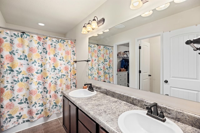 bathroom featuring vanity and tile patterned floors