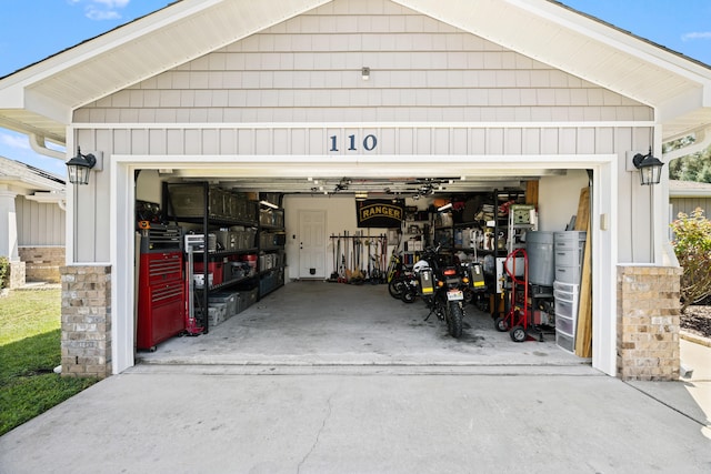 view of garage