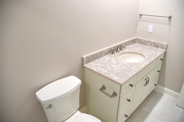 bathroom with toilet and vanity