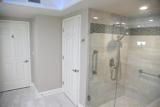 bathroom with an enclosed shower