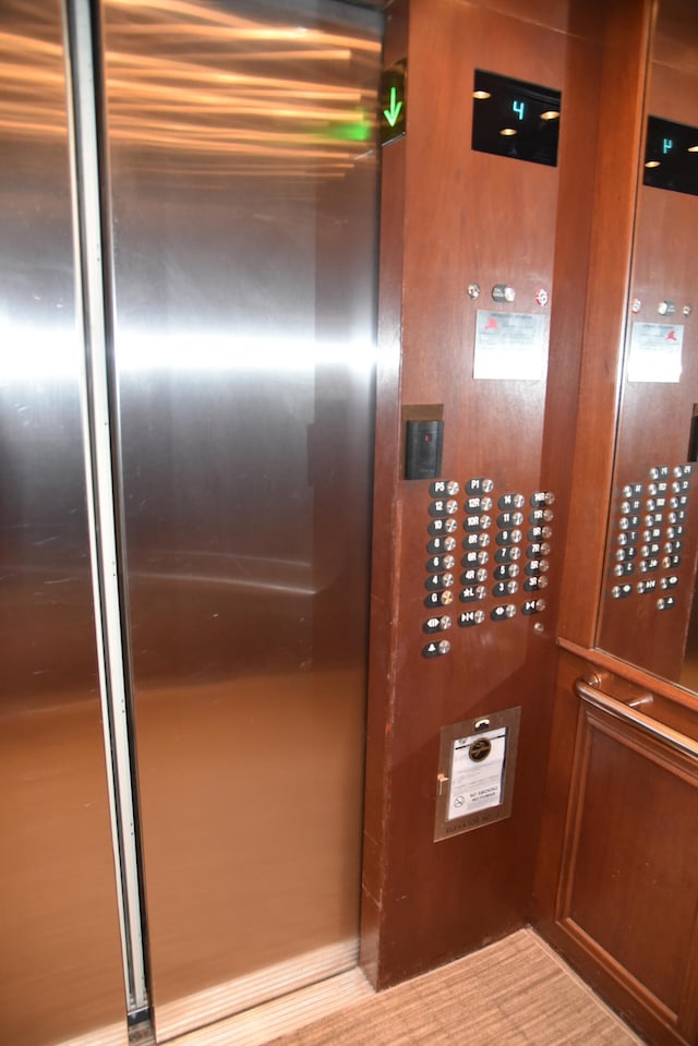 interior details featuring elevator