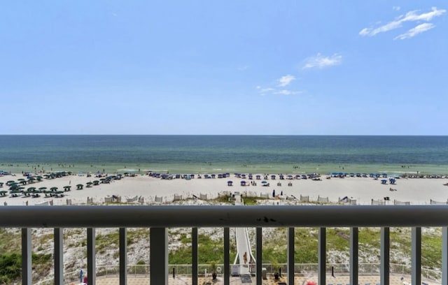 property view of water with a beach view