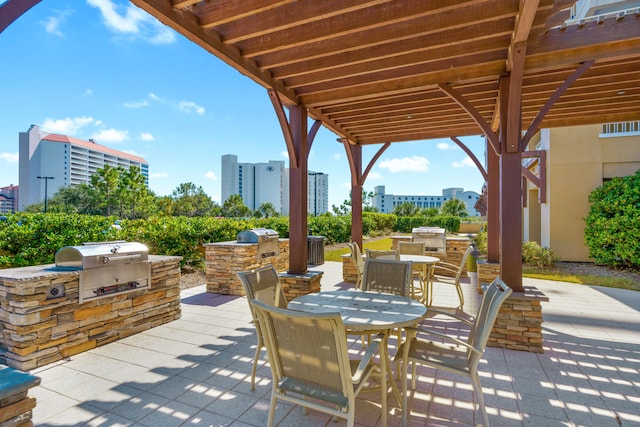 view of patio / terrace featuring exterior kitchen and grilling area