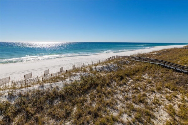 water view featuring a beach view