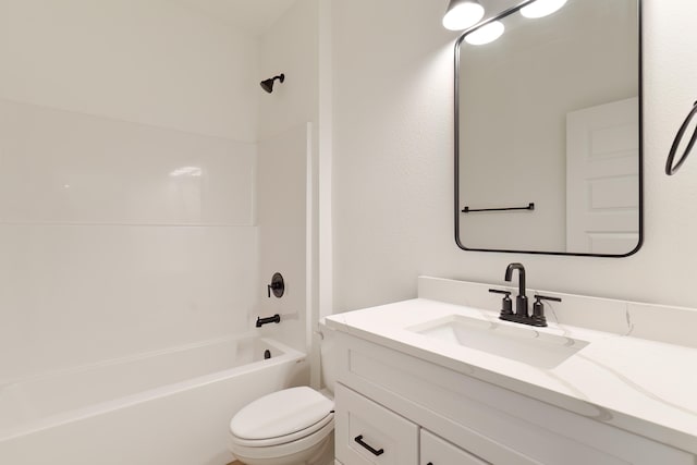 full bathroom with vanity, toilet, and shower / bathing tub combination