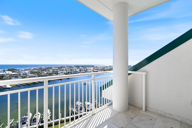 balcony with a water view