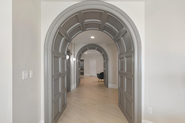 hall featuring light hardwood / wood-style flooring