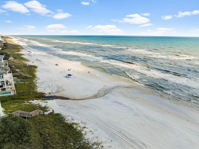 view of water feature featuring a beach view