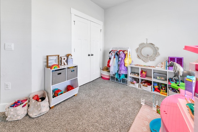 playroom featuring carpet flooring