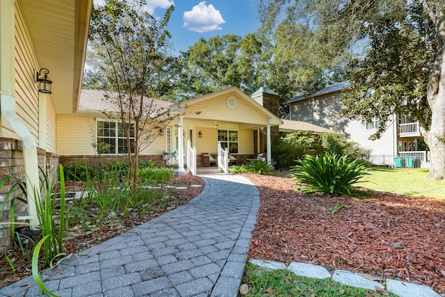 view of front of home with a porch