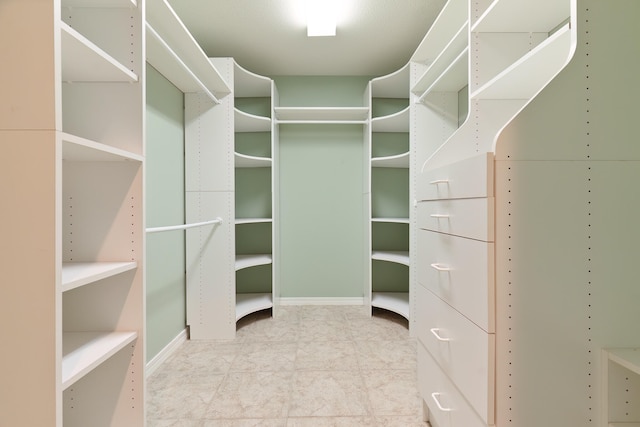 view of walk in closet