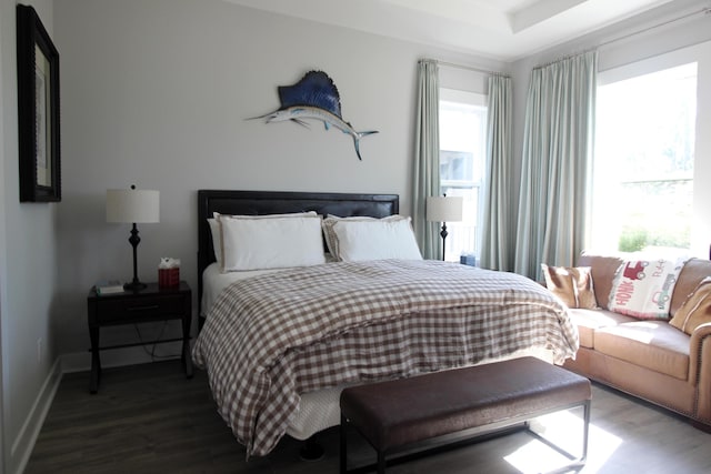 bedroom with wood-type flooring