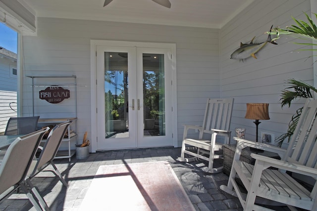 view of patio with french doors