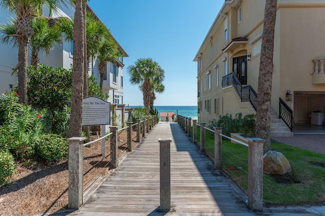 view of property's community featuring a water view