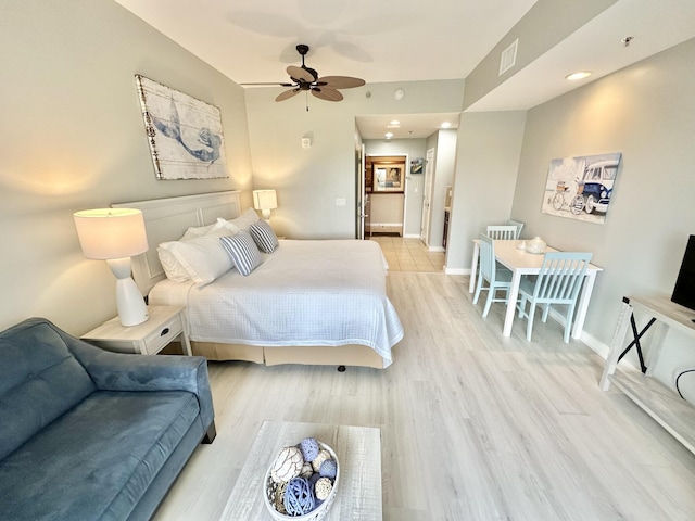 5002 S Sandestin Blvd # 6322, Miramar Beach, FL 32550 - bedroom with light wood-type flooring and ceiling fan